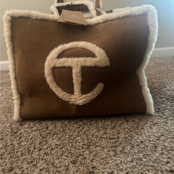 UGG Tan Shearling-Trimmed Tote - Picture 1 of 4